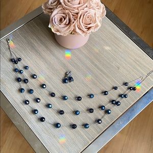 Robert Rose Sapphire-Colored Necklace & Earrings